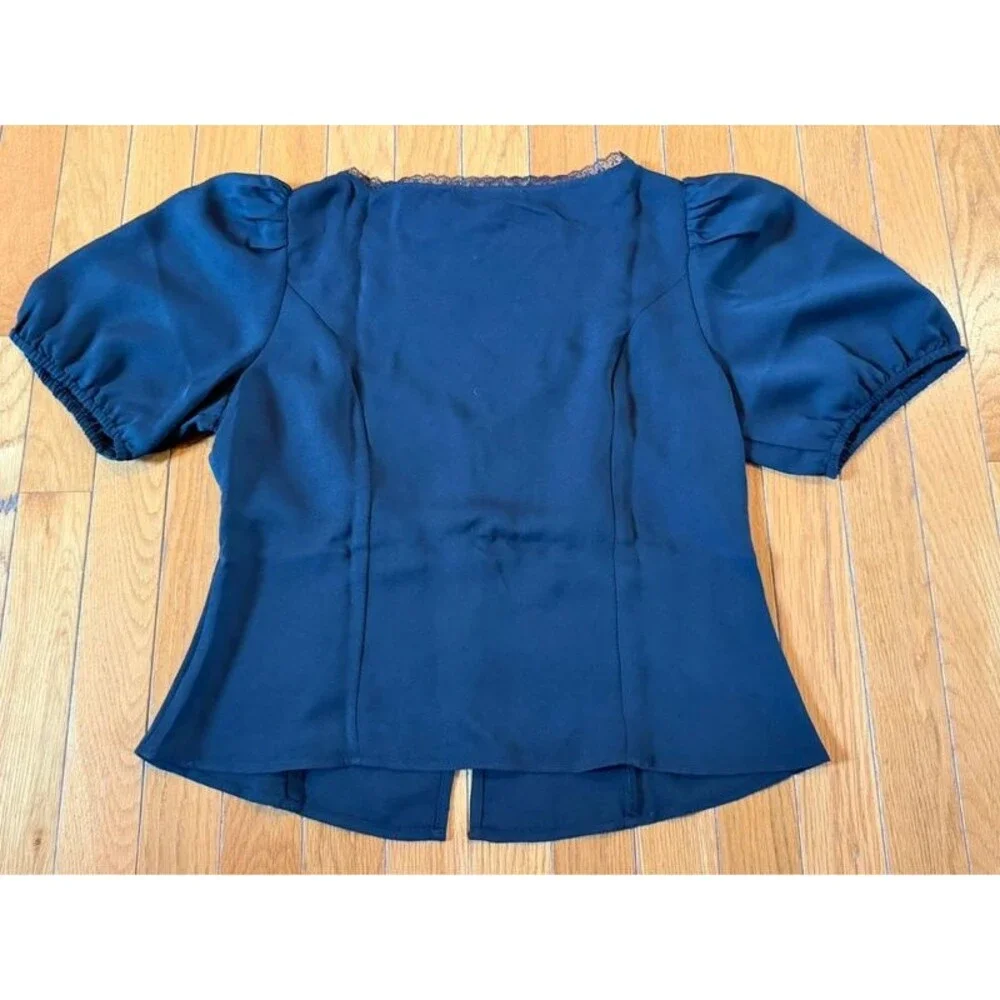 New NWT Ann Taylor LOFT Sweetheart Neck Puff Sleeve Blouse Sz 4